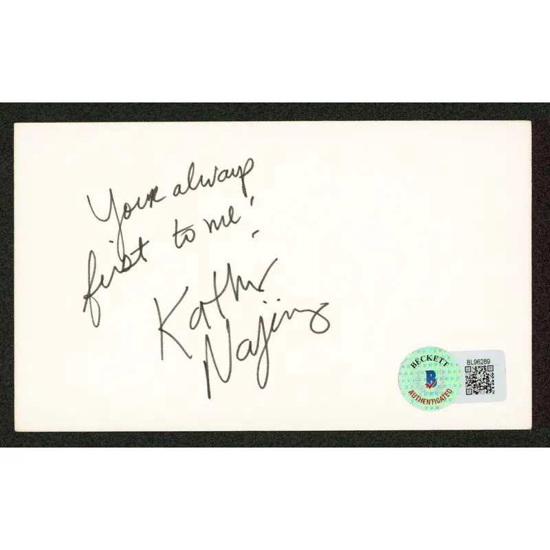 Kathy Najimy Hocus Pocus "Your.. First To Me!" Signed 3x5 Index Card BAS#BL96289