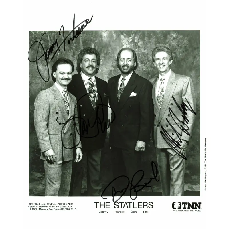 The Statler Brothers (Don & Harold Reid, Fortune & Balsley) Signed Photo PPC 3