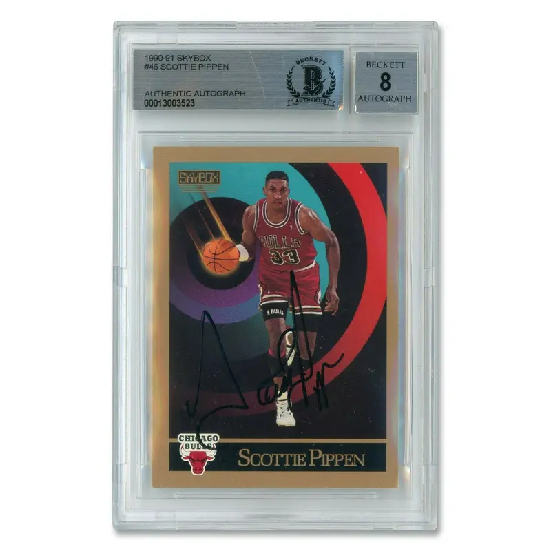 1990-91 Skybox Scottie Pippen #46 Signed Autographed Basketball Card BGS Auto