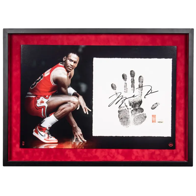 Michael Jordan Signed Tegata Handprint Framed Display UDA Upper Deck COA