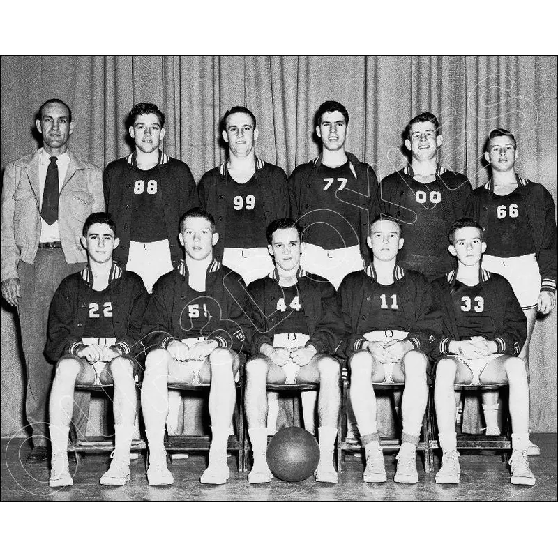 Mickey Mantle 8X10 Photo - High School Basketball Team - 1857