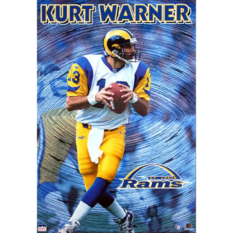 Kurt Warner 'QB' St. Louis Rams NFL Action Poster - Starline 1999
