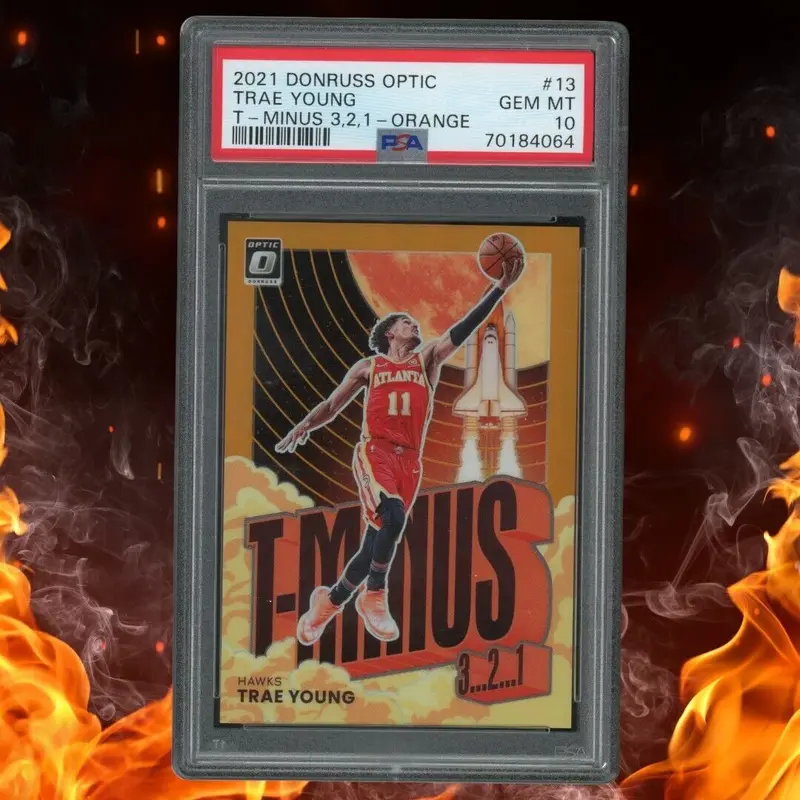 2021-22 Donruss Optic TRAE YOUNG T-Minus 3, 2, 1 /39 Orange PSA 10 #14