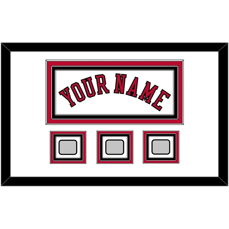 Chicago Name & 3 Finals Patches - Home White (1986-2017) - Triple Mat 1