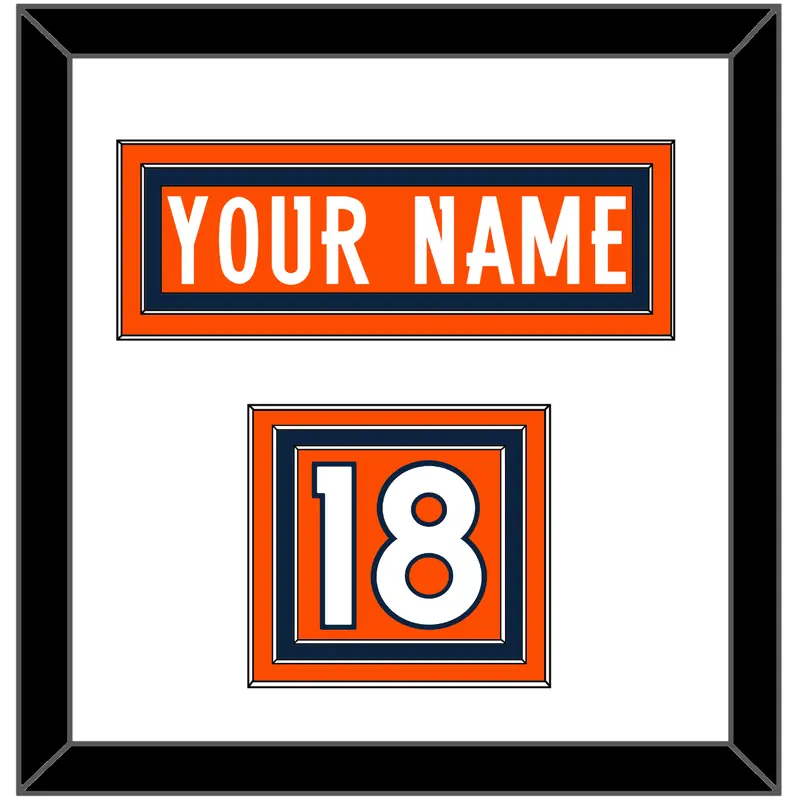 Denver Nameplate & Number (Shoulder) - Home Orange (2012-2023) - Triple Mat 1