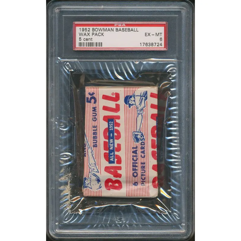 1952 Bowman Baseball Unopened 5 Cent Wax Pack PSA 6