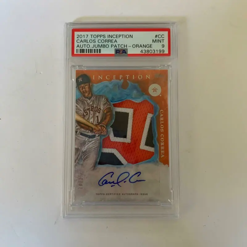 2017 Topps Inception Carlos Correa Auto Jumbo Patch RC #10/25 PSA 9 Mint