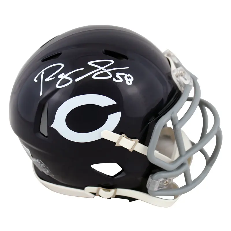 Bears Roquan Smith Authentic Signed 60's Classic Speed Mini Helmet BAS Witnessed