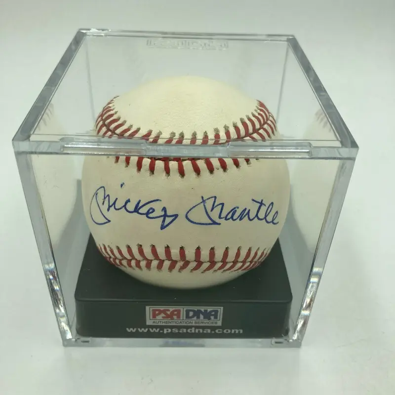Mickey Mantle Signed American League Baseball PSA DNA Graded MINT 9