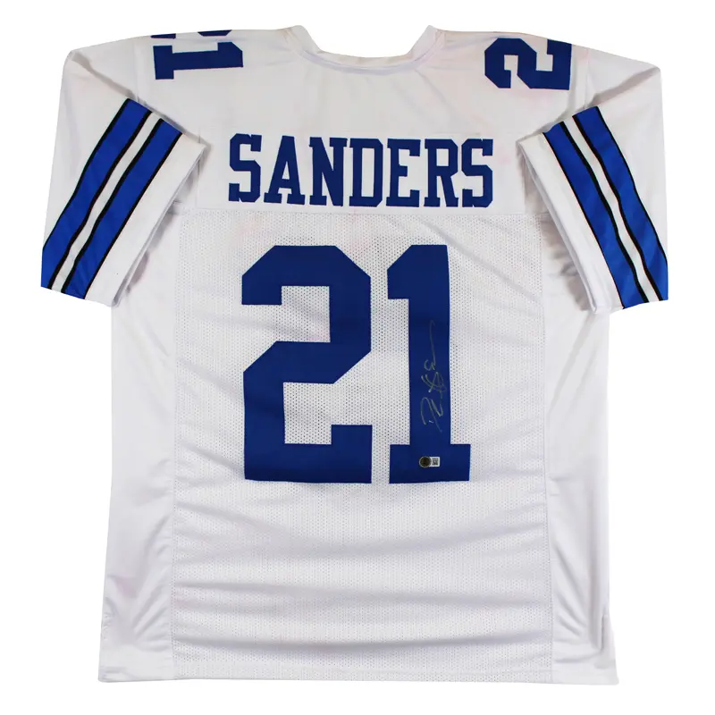 Deion Sanders Authentic Signed White Pro Style Jersey BAS Witnessed #1W995758