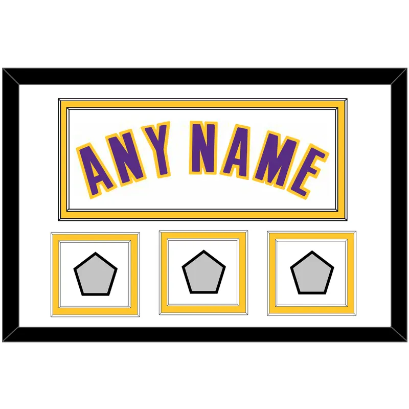 Los Angeles Name & 3 Trophy Patches - Alternate White (2002-2018) - Double Mat 2