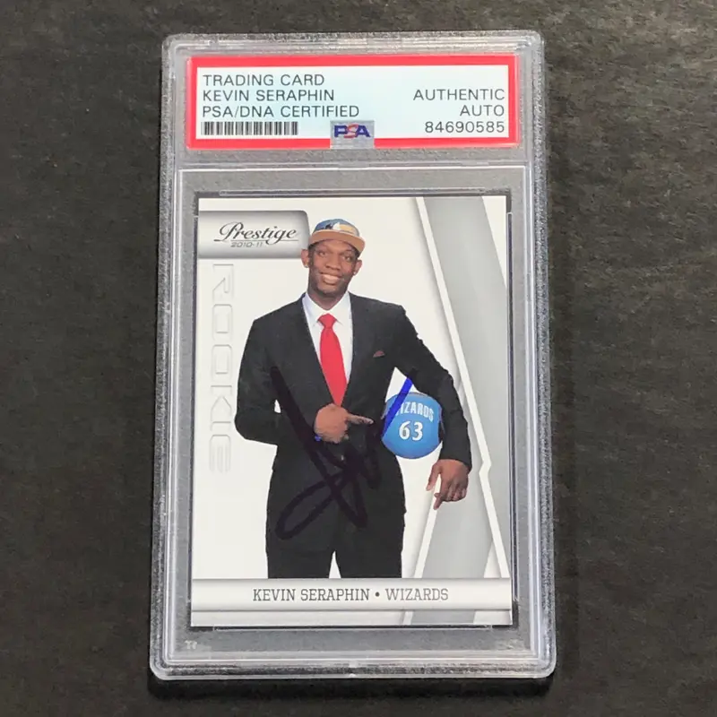 2010-11 Panini Prestige #167 Kevin Seraphin Signed Card AUTO PSA Slabbed RC Wizards