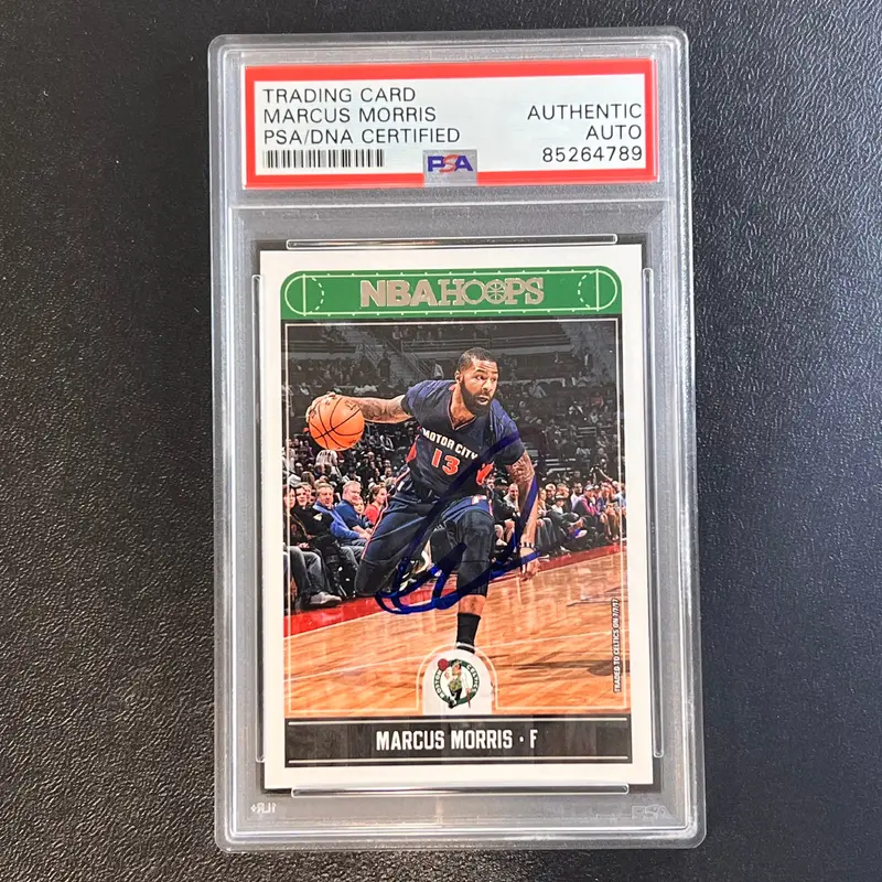 2017-18 Panini Hoops #172 Marcus Morris Signed Card PSA Auto Slabbed Celtics