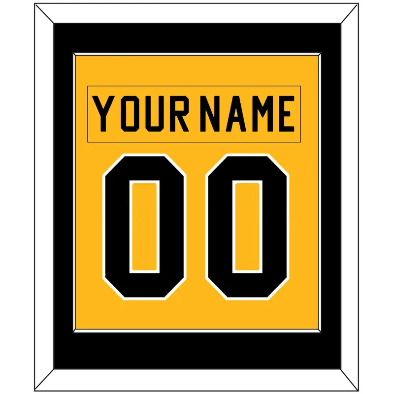 Pittsburgh Nameplate & Number (Back) Combined - Alternate Gold (1981-1983) - Single Mat 2