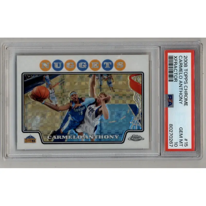 Carmelo Anthony 2008-09 Topps Chrome Xfractor 143/288 PSA 10 Gem Mint