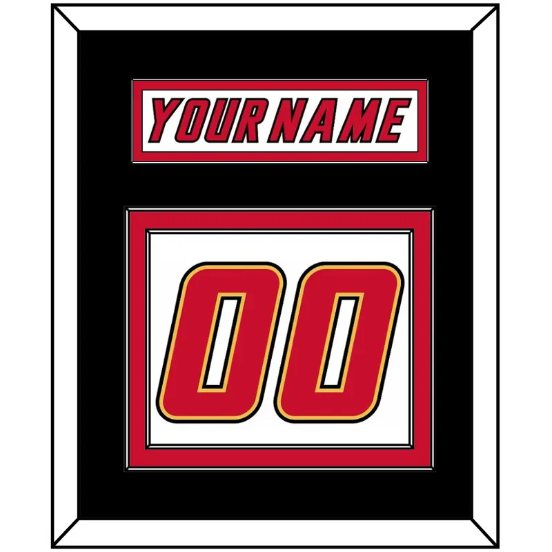 Calgary Nameplate & Number (Back) - Home White (1995-2000) - Double Mat 3