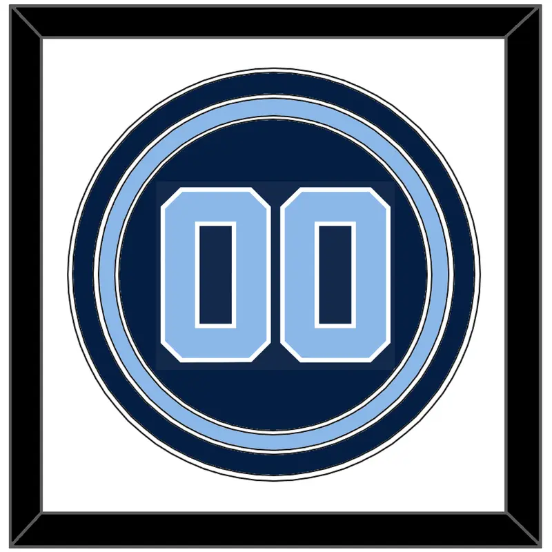 North Carolina Baseball Number - Alternate Navy Blue (2013-2014) - Triple Mat 1