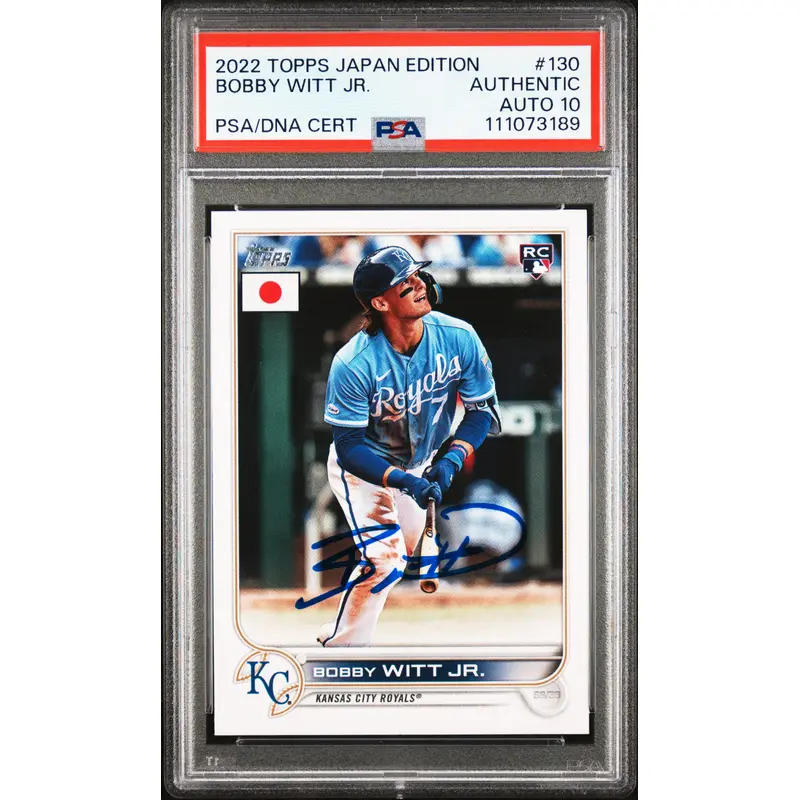 Bobby Witt Jr. Signed 2022 Topps Japan Edition #130 Rookie Card Auto 10 PSA Slab