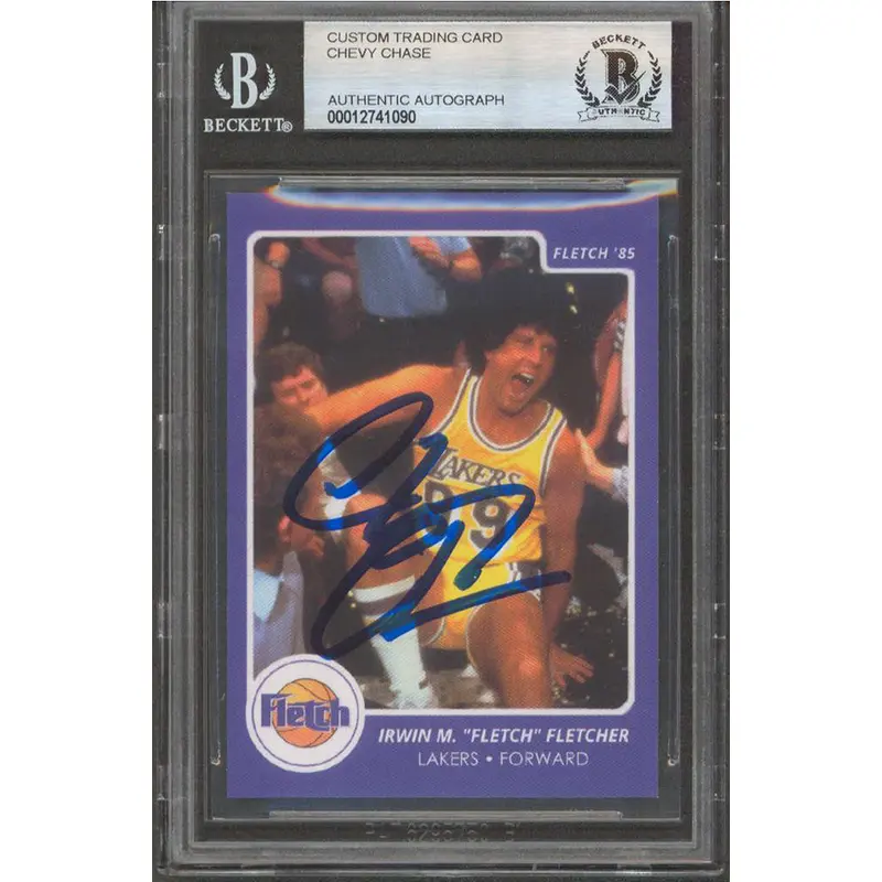 Chevy Chase Signed Irwin M. "Fletch" Fletcher Custom Trading Card BAS Slabbed 2