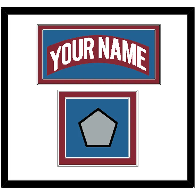 Colorado Nameplate & Stanley Cup Finals Patch - Road Burgundy (1995-1996) - Double Mat 1