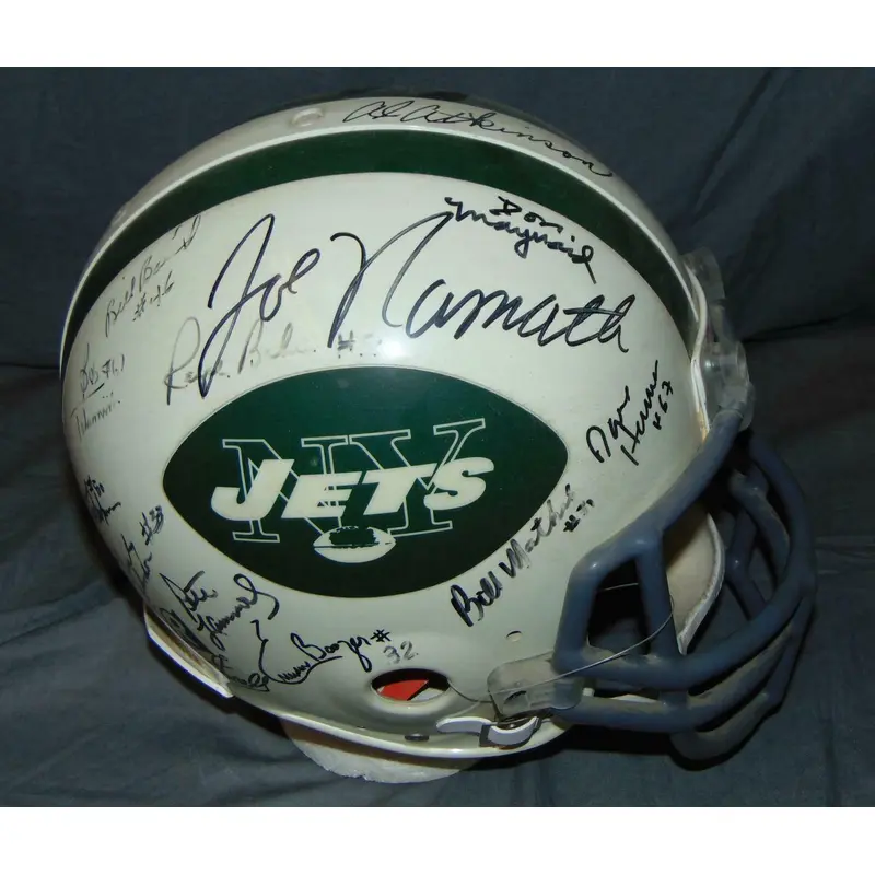 1969 New York Jets Super Bowl Champs Team Signed Full Size Helmet Steiner COA