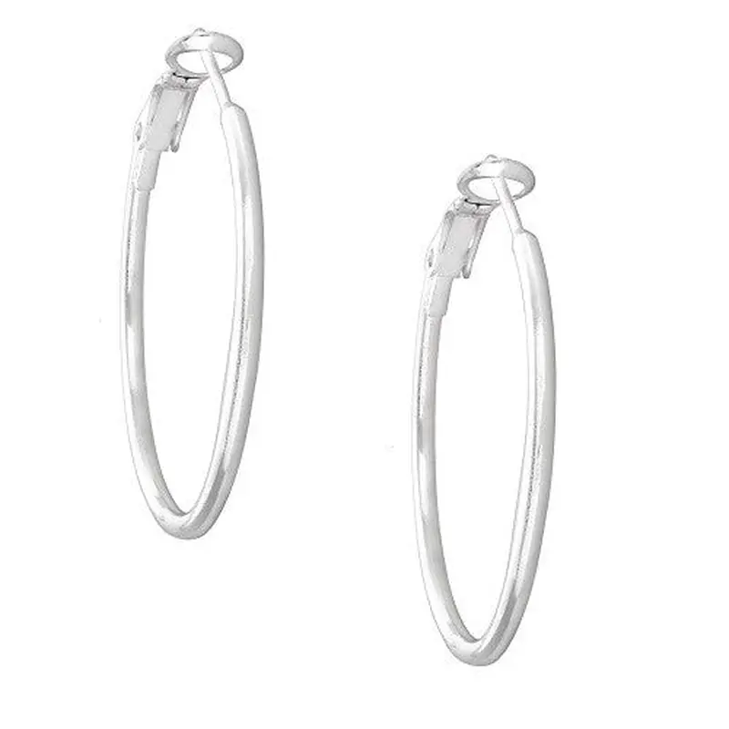 Sterling Silver 2x35mm Hoop Earrings