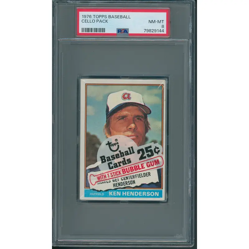 1976 Topps Baseball Unopened Cello Pack PSA 8 *9144