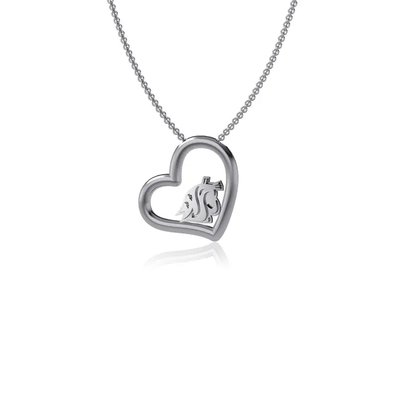 Dayna Designs Washington State Cougars Heart Pendant Necklace