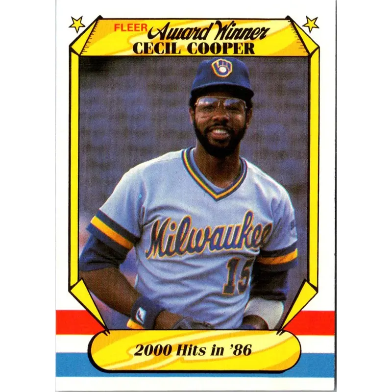 1987 Fleer Award Winners Cecil Cooper #10