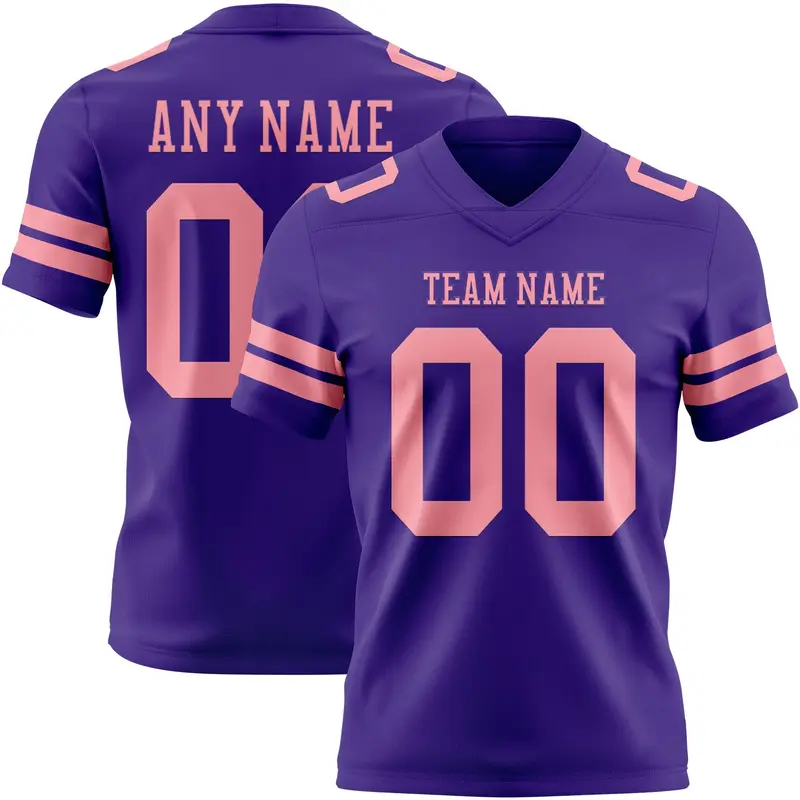 Custom Purple Medium Pink Mesh Authentic Football Jersey