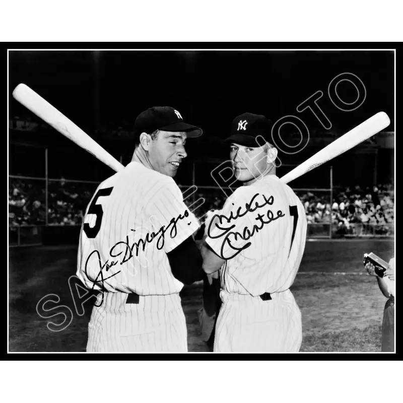 Mickey Mantle Joe Dimaggio 11X14 Photo - Autographed New York Yankees - 1884