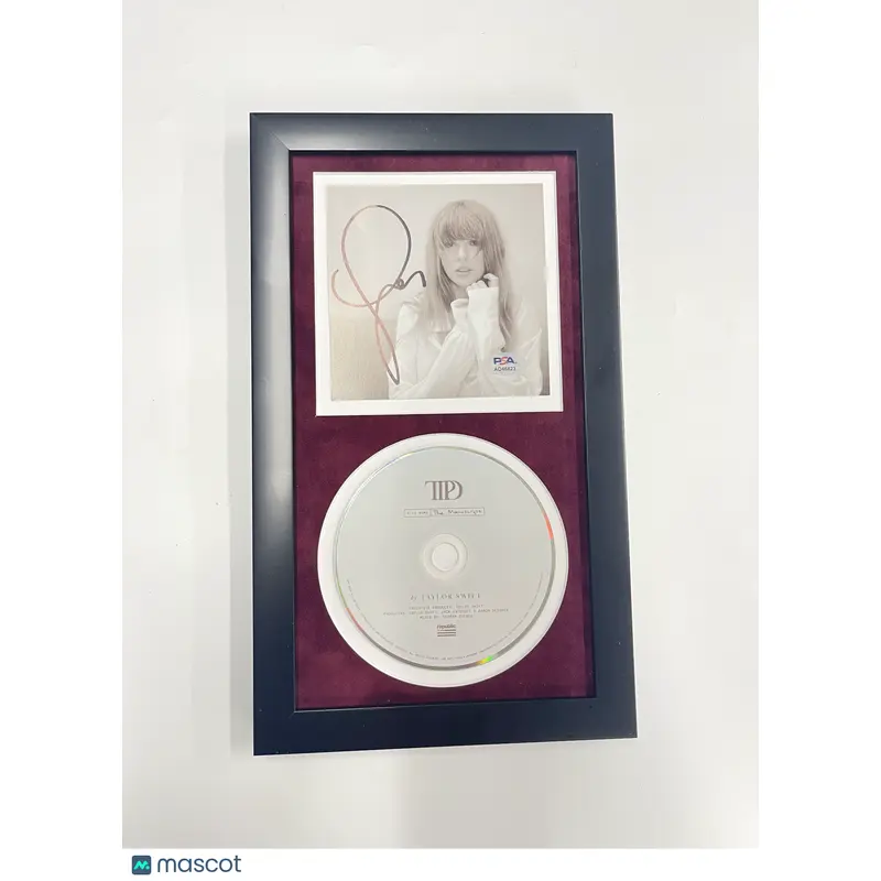 Taylor Swift Signed CD Cover Framed PSA/DNA The Tortured Poets Department TTPD