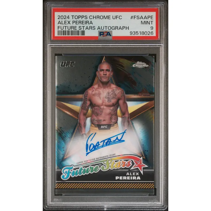 Alex Pereira 2024 Topps Chrome UFC Future Stars Autograph PSA 9 Mint