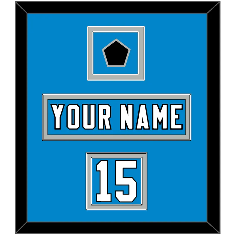 Carolina Nameplate, Number (Shoulder) & Jersey Logo Patch - Home Blue - Double Mat 3