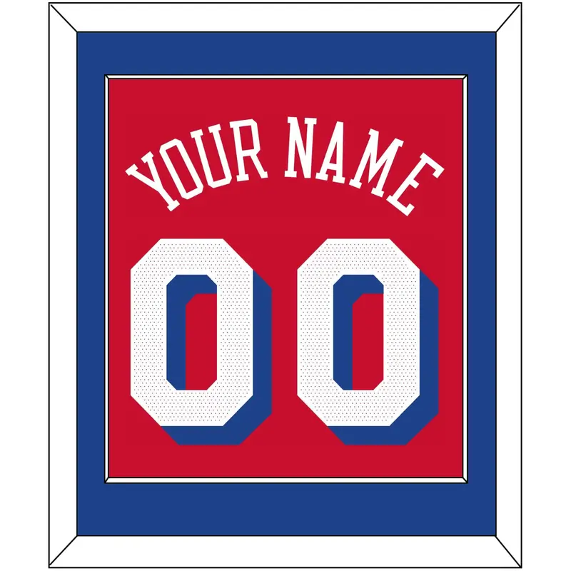 Philadelphia Name & Number - Red Statement - Single Mat 2