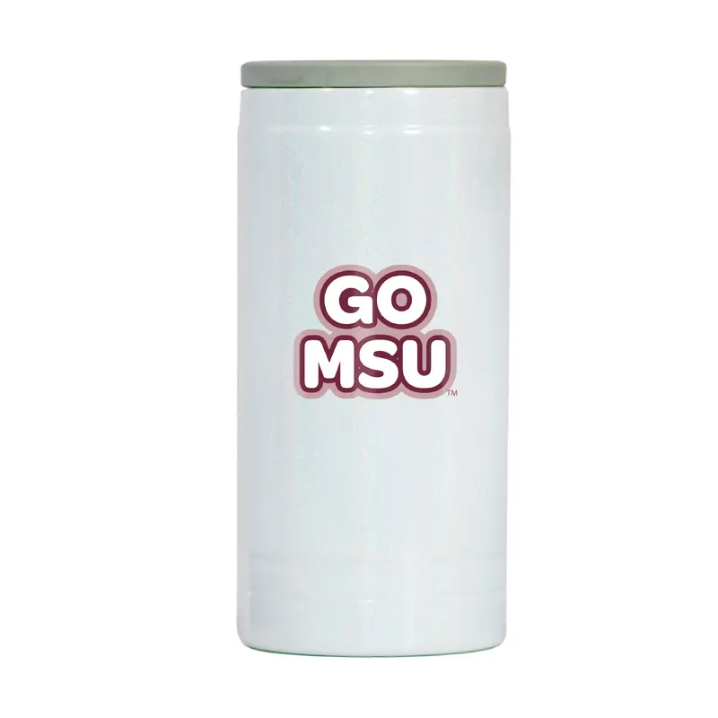 Mississippi State 12oz Bubble Iridescent Slim Coolie