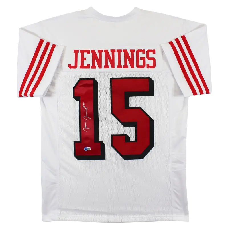 Jauan Jennings Authentic Signed White Pro Style Jersey w/ Dropshadow BAS