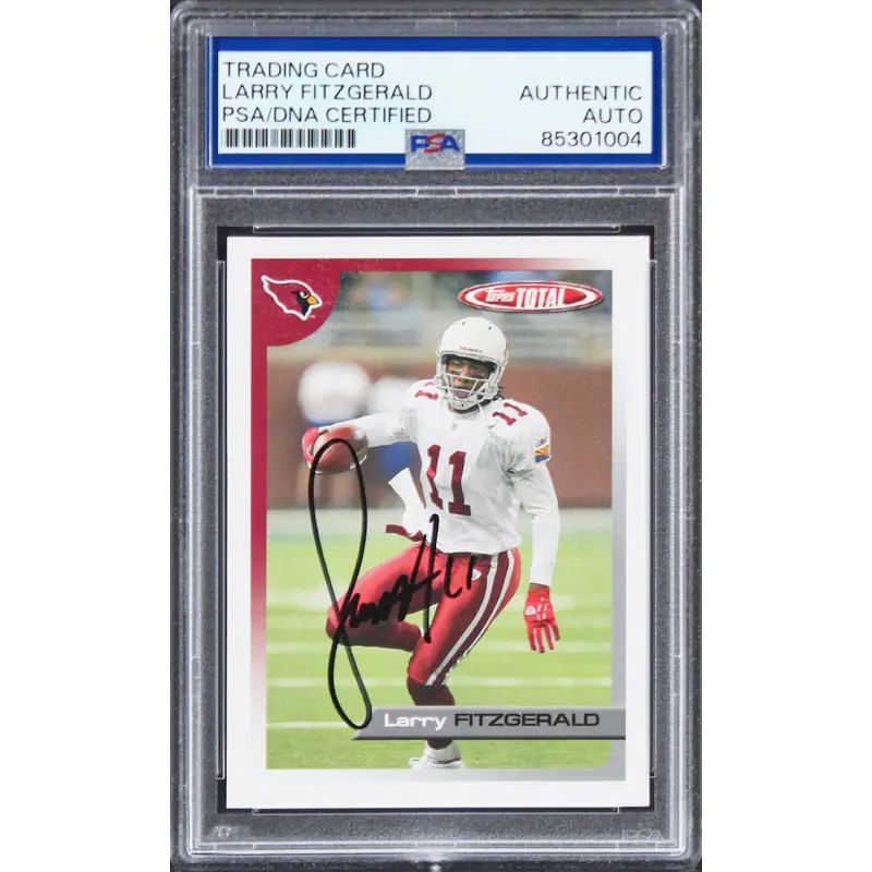 Cardinals Larry Fitzgerald Signed 2005 Topps Total #TC1 Card PSA/DNA Slabbed