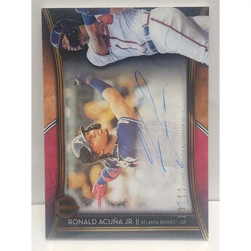 Ronald Acuna Jr. 2020 Topps Tribute Franchise Best Red Auto #10/10