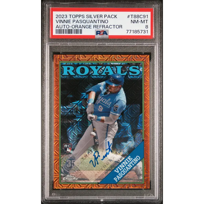 Vinnie Pasquantino 2003 Topps Silver Pack Orange Auto #17/25 PSA 8 Nm-Mint