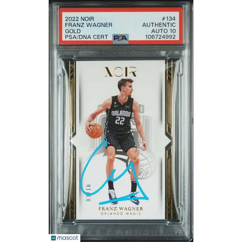 2022 Panini Noir #134 Franz Wagner Gold signed card PSA A Auto 10