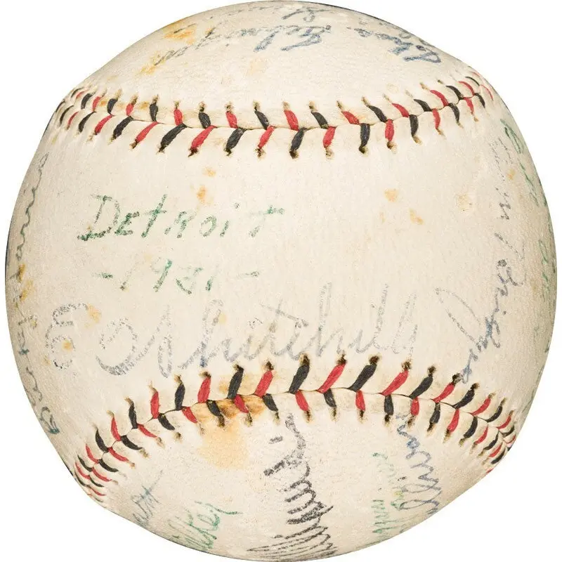 1931 Detroit Tigers Team Signed Baseball Bucky Harris JSA COA