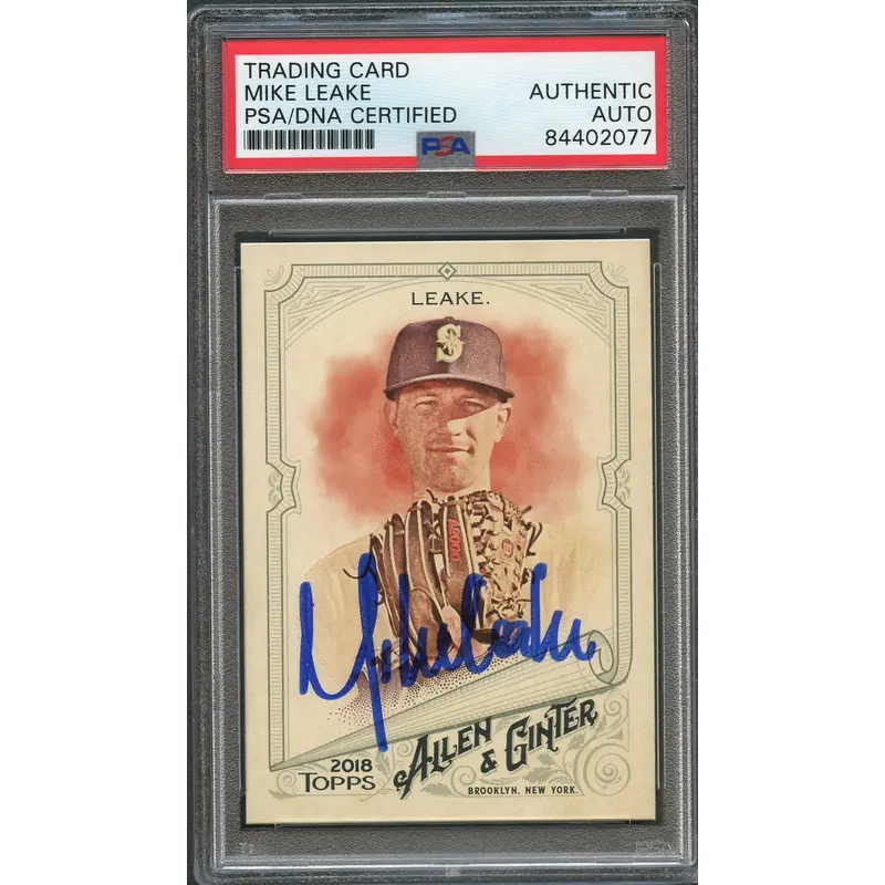 2018 Allen and Ginter #288 Mike Leake Signed Card PSA Slabbed Auto Mariners