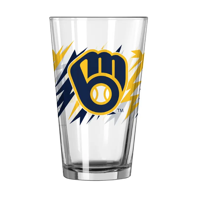 Milwaukee Brewers 16oz Zig Zag Pint Glass