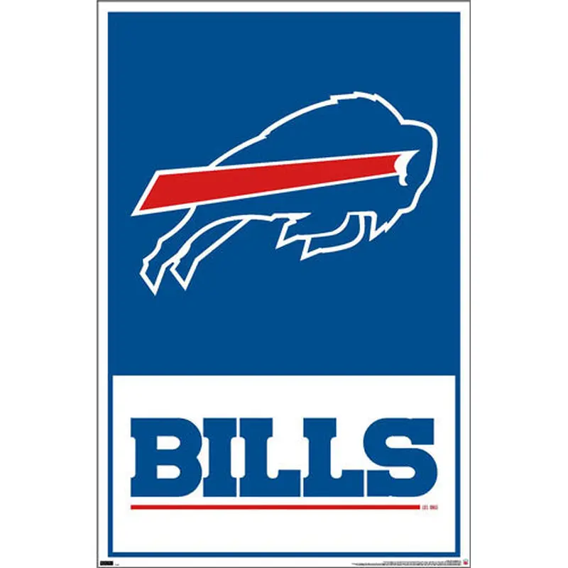 Buffalo Bills Official NFL Football Team Logo and Wordmark Poster - Costacos Sports