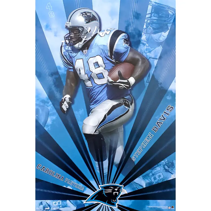 Stephen Davis "Shining Star" Carolina Panthers NFL Action Poster - Costacos 2004