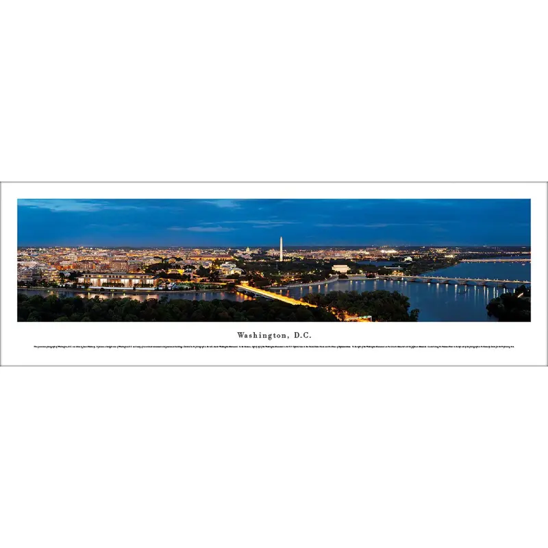 Washington, DC Twilight Over the Beltway Panoramic Poster Print - Blakeway Worldwide