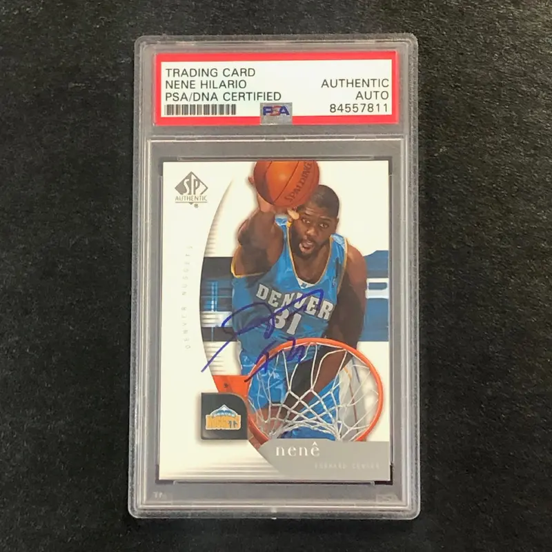 2005-06 SP Authentic #19 Nene Hilario Signed AUTO PSA Slabbed Nuggets