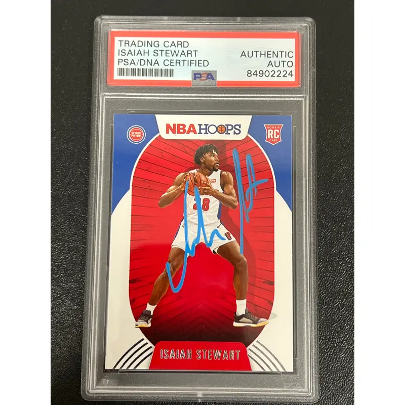 2020-21 Panini Hoops #233 Isaiah Stewart Signed Card AUTO PSA Rookie Pistons