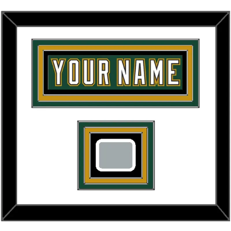 Dallas Nameplate & Stanley Cup Champions Patch - Alternate Green (1997-1999) - Triple Mat 1